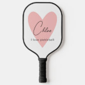 Pink Heart I Love Pickleball Aangepaste naam Pickleball Paddle (Voorkant)