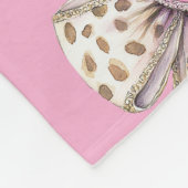 Pink Heart Leopard Girly Bow Fleece Deken (Hoek)