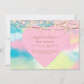 Pink Heart Lights Baby shower Kaart (Voorkant)