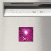 Pink Heart 'love' carré frigo aimant (In Situ (Lave-vaisselle))