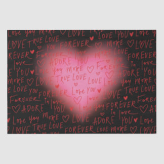 Pink Heart Love - inpakpapier Tissuepapier