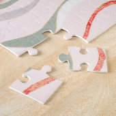 Pink Heart Love Retro Style Puzzle (Côté)