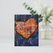 Pink Heart Mixed Media Collage Briefkaart (Staand voorkant)