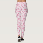Pink Heart Motif Cute Valentine leggings (Dos)