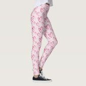 Pink Heart Motif Cute Valentine leggings (Droite)