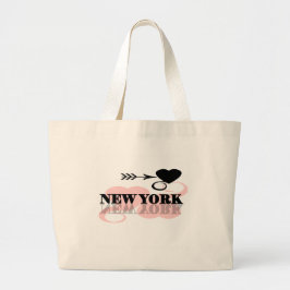 Pink Heart New York Grote Tote Bag