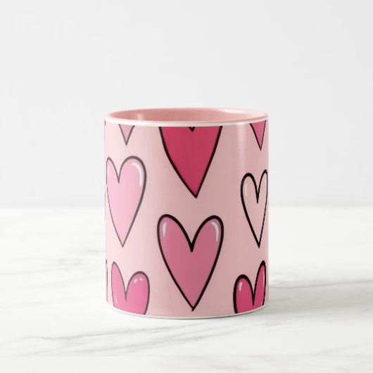 Pink Heart Overflow Mug | Pink (Centre)