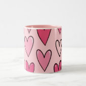 Pink Heart Overflow Mug | Pink Tweekleurige Koffiemok (Center)