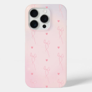 Pink Heart Pink Bow iPhone 15 Pro Case