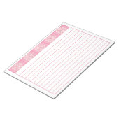 PINK HEART QUILT 11x8.5 Bloc-notes + lignes (Incliné)
