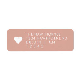 Pink Heart Return Address  Etiket
