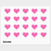 Pink Heart Stickers Personalized Text Love Gifts (Feuille)