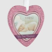 Pink Heart Swirl Baby First Christmas (devant)
