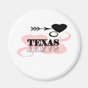Pink Heart Texas Magneet