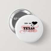 Pink Heart Texas Ronde Button 5,7 Cm (Voorkant /achterkant)