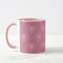 Pink Heart Valentine Coffee Mug Mok