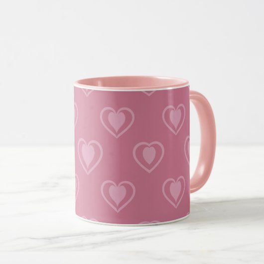 Pink Heart Valentine Coffee Mug Mok (Voorkant rechts)