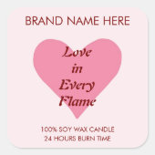 Pink Heart Valentine's Day Candle Labels  (Voorkant)