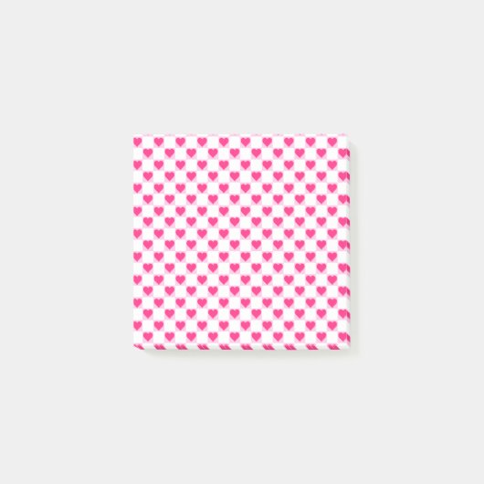 Pink Heart Valentine's Day Gift, Heart Pattern Post-it® Notes (Voorkant)