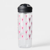 Pink Heart Valentines Water Bottle Waterfles (Voorkant)