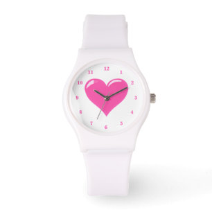 Pink Heart Watch Horloge