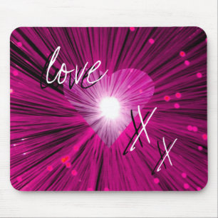 Pink Heart'love and kisses mousepad Muismat