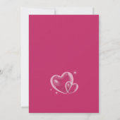 Pink Hearts bulle anniversaire Invitation (Dos)