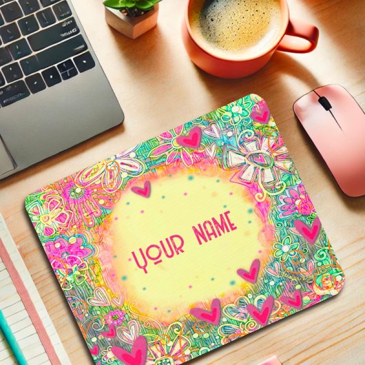 Pink Hearts Custom Inspirivity Mousepad Muismat