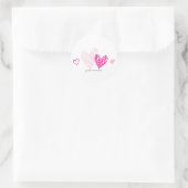PInk Hearts Gepersonaliseerde Stickers (Tas)