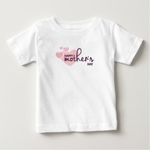 Pink Hearts Happy Moederdag Gerafeld T-shirt