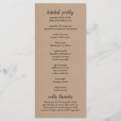 Pink Hearts Kraft Wedding Programma (Achterkant)