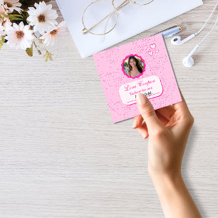 Pink Hearts Love Coupons met Foto Valentijn Notitiekaartje