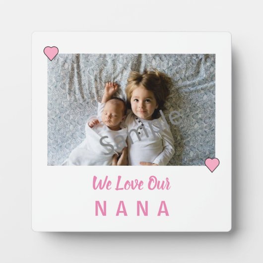 Pink Hearts Love Nana Photo Plaque (Devant)