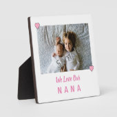 Pink Hearts Love Nana Photo Plaque (Recto)