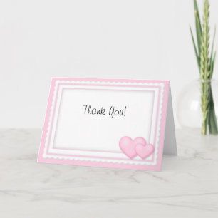 Pink Hearts Mariage Merci Notes