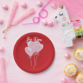 Pink Hearts  Papieren Bordje (Feest)