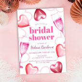 Pink Hearts Party Girly Schattige Modern Vrijgezel Kaart