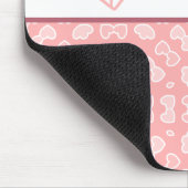 Pink Hearts Pattern Couple Names Muismat (Hoek)