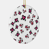 Pink Hearts Pattern – Cute Doodle Design Keramisch Ornament (Rechts)