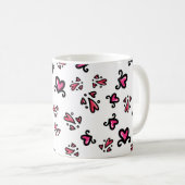 Pink Hearts Pattern – Cute Doodle Design Koffiemok (Voorkant rechts)