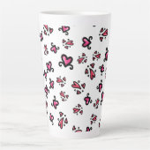 Pink Hearts Pattern – Cute Doodle Design Latte Mok (Voorkant)