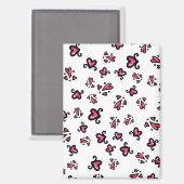 Pink Hearts Pattern – Cute Doodle Design Magneet (Voorkant / Achterkant)