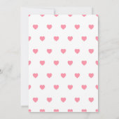 Pink Hearts Pattern Invitation Kaart (Achterkant)