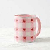Pink Hearts Pattern Mug | Cute Love Coffee Cup (Devant droit)
