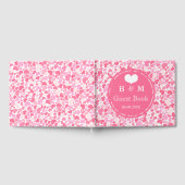 Pink Hearts Pattern Personalized Wedding Guestbook Gastenboek (Volledig)