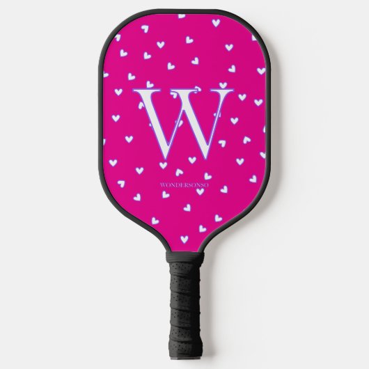 Pink Hearts Pickleball Paddle (Voorkant)