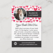 Pink Hearts Romance Auteur Boek Release Marketing Visitekaartje (Achterkant)