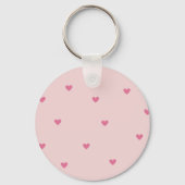 Pink Hearts Seamless Pattern – Cute Valentine Sleutelhanger (Voorkant)