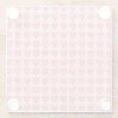 Pink Hearts Seamless Pattern Glazen Onderzetter (Achterkant)
