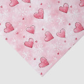 Pink Hearts Sneeuwvlokken Tissuepapier (Detail)